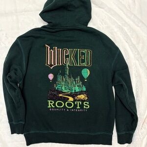 Roots Dark Green 'Wicked' Graphic Hoodie with Multicolor Print